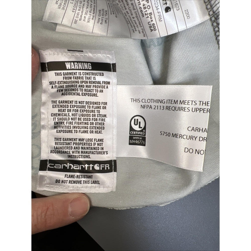 Carhartt FR Force Pocket T‑Shirt 3XL Tall Category 2 USA Fabric UFCW Made NWT - Picture 14 of 16